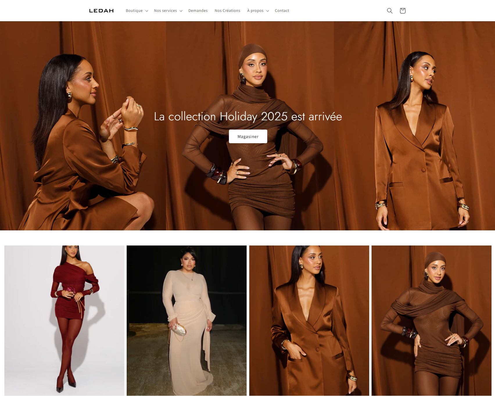 E-commerce website for Ledah Atelier, high-end bridal and couture fashion